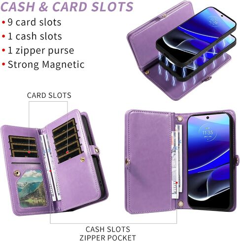 Asuwish Phone Case for Motorola Moto G Stylus 5G 2022 Zipper Wallet Cover Detachable With With Glass Glass Screen Screen Screat STREPT STREPRES in Saudi Arabia