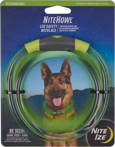 Nite Ize NiteHowl Rechargeable LED Safety Necklace - Dog Light for Dog-Walking Gear - Weather-Resistant Design - 5 Hours Runtime - Cut to Fit from 12" to 27" - Blue in Saudi Arabia