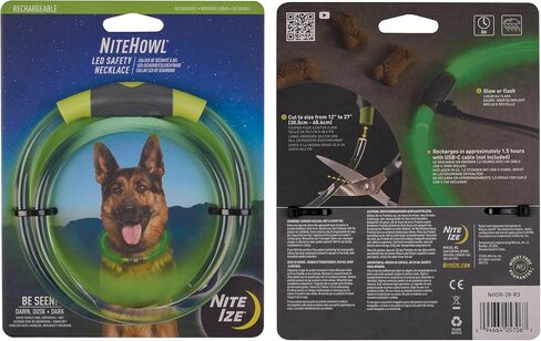 Nite Ize NiteHowl Rechargeable LED Safety Necklace - Dog Light for Dog-Walking Gear - Weather-Resistant Design - 5 Hours Runtime - Cut to Fit from 12" to 27" - Blue in Saudi Arabia
