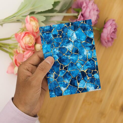 Blue Batik Clay Transfer Paper - 6 Pcs, 4 x 5.5 inch - Transfer Paper for Polymer Clay, Polymer Clay Transfer Sheet for Jewelry Making MAR-25-13 in Saudi Arabia