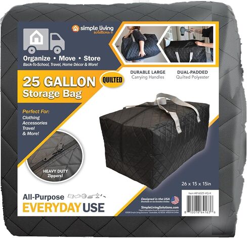 25 Gallon Quilted Moving and Storage Bag. 22" x 10" x 8". Moving Bag with Reinforced Handles and Zippers. Great for Moving and Storing Clothes, Art Supplies, School Supplies and More. in Kuwait