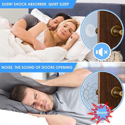 4pcs Door Knob Wall Protector Transparent Round Wall Protector Reusable Soft Rubber Door Stopper Silent and Shock Absorbing Self Adhesive Door Handle Bumper for Cabinets Wall in Saudi Arabia