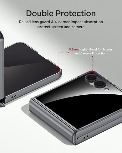 Miimall for Samsung Galaxy Z Flip 5 case مع واقي شاشة الخصوصية ، غطاء الجسم الكامل للكمبيوتر الشخصي مقاوم للمفصلات المغناطيسية الحماية من Galaxy Z Flip 5g Black in Saudi Arabia