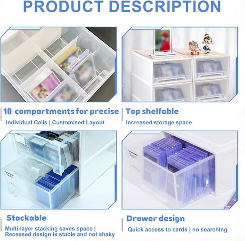 2400-Capacity Trading Card Storage Box Plastic- Stackable, Multi-Compartment Organizer for MTG,Loose Trading Card,and Sports Cards - Easy Sorting & Storage Solution in Saudi Arabia