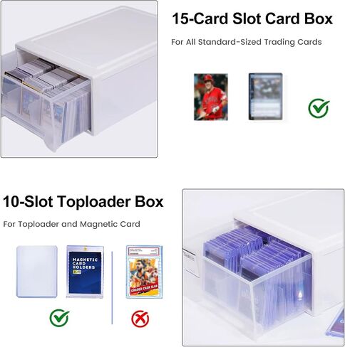 2400-Capacity Trading Card Storage Box Plastic- Stackable, Multi-Compartment Organizer for MTG,Loose Trading Card,and Sports Cards - Easy Sorting & Storage Solution in Saudi Arabia