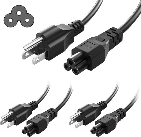 كبل مزود الطاقة المحمول 4 قدمًا ، Cyd 3 Prong Mous Mous سلك متوافق مع شاحن الكمبيوتر المحمول ، LG LCD LED TV Smart TV ، Epson Profer Power Cable (IEC320 C5 إلى NEMA 5-15P) ، 1Pack in Kuwait