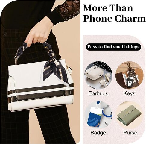 Pink Phone Charm for Women Silk Like Scarf Pearl Phone Chain Anti Dorp Phone Strap Compatible with All Smartphones in Saudi Arabia