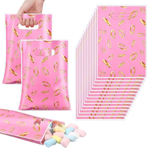 Clysee 50 Pcs Video Game Party Favors Bags Blue with Gold Ring Print Themed Goodie Bags Video Game Candy Treat Plastic Bags for Gamer's Party Decorations Birthday Party Favor Gifts Snack Supplies in Saudi Arabia