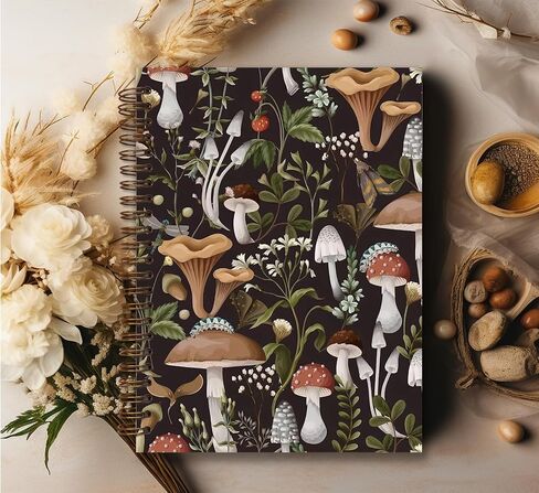 Trendy Preppy Pink Mushroom Spiral Notebook Journal,Mushroom Notebook Journal for Teen Girls Student Teacher,College Ruled Hardcover Notebook Journals for Office Desk Accessories in Saudi Arabia