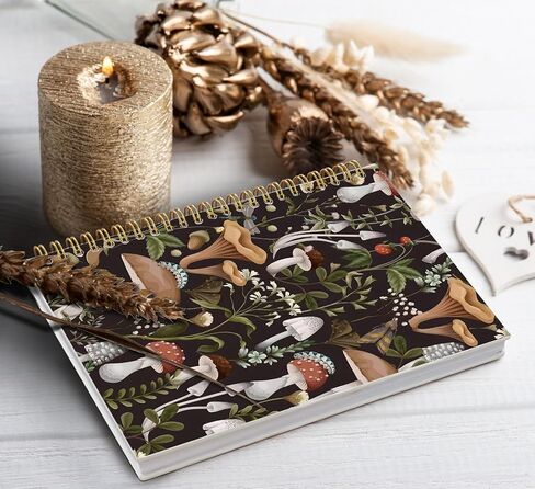 Trendy Preppy Pink Mushroom Spiral Notebook Journal,Mushroom Notebook Journal for Teen Girls Student Teacher,College Ruled Hardcover Notebook Journals for Office Desk Accessories in Saudi Arabia