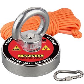 MUTUACTOR Magnet Fishing Kit,1.89Inches Permanent Strong Fishing Magnets Heavy Duty,Powerful Neodymium Rare Earth Magnetic Magnet with Salvage Rope for Retrieving Treasures in Lakes and Rivers
