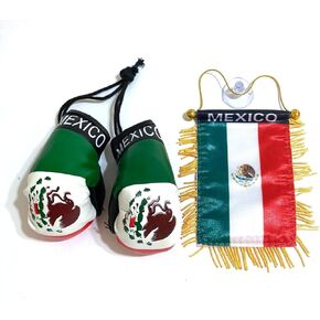 Mexico Flag and Mexican Boxing Gloves Combo - Show Your Pride with Car and Home Decoration Accessories Decoration