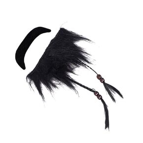LIFKOME 2pcs Pirate Beard Pirate Mustache Fancy Dress Novelty Fake Mustache Facial Hair Santa Outfits Faux Clothes for Men Fake Beards Prop Man Chemical Fiber Clothing Costume