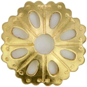 Tiazza 10Pcs Convex Round Brass Backplate Washers Classical Furniture Decoration Gasket Brass Hardware Accessories (Brass)