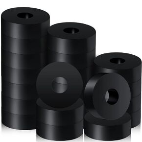 Thick Rubber Washers 3/4 Inch OD x 1/4 Inch ID x 1/4 Inch Thickness Rubber Bushing Black Rubber Spacer Bushing Washers Flat Washers (25 Pack)