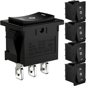 20 Pcs Environmental Protection Boat Rocker Switch AC 6A/250V 8A/125V 2 Solder Lug SPST On/Off 2 Pin Mini Boat Rocker Switch for Rocker Switch