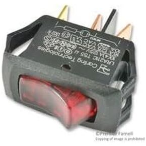 CARLING TECHNOLOGIES LRA211-CR-B/125N SWITCH, ROCKER, SPST, 16A, 250V, RED (1 piece)