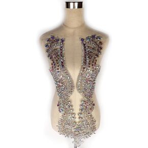 جديد الذهب والفضة ABcolor (متعدد الألوان) أحجار الراين الخرز صد زين التصحيح زين سهلة الاستخدام لحفل الزفاف مساء فستان الرقص (أسود) in Kuwait