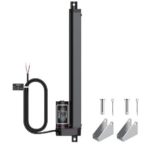 Justech 300mm 12-inch Linear Actuator Motor Heavy Duty 1000N 12V Actuators for Auto Car RV Electric Door Opener Industrial Agricultural Machinery Sweeping Vehicles Vessels Cargo Medical Window-Black