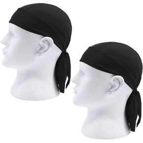 عبوة من قطعتين من قبعة Dew Doo Rag Skull التي تمتص العرق في الهواء الطلق، غطاء رأس رياضي