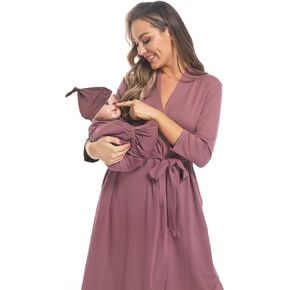 رداء الأمومة مع مجموعة قماط متطابقة للفتيات والأولاد، مجموعة روب Mommy Me من أردية النساء المرنة الناعمة