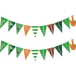 Sport Theme Football Flags Banners Decoration American Football Flags Banner Football Party Sign Decorations for Happy Birthday Party Pennant Banner for Olympics, Bar, Sports Clubs, 7.87 x 5.5 Inch