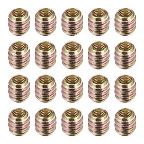 uxcell Furniture Threaded Insert Nut Carbon Steel M10 Internal Thread 20mm Length 10pcs