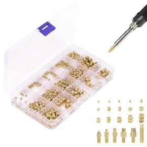 360pcs 3D Printing Brass Nuts, M2 M2.5 M3 M4 M5 M6 Threaded Inserts Knurled Brass Nuts Heat Set Inserts for 3D Printing Parts Loptop Automotive Plastic Shell