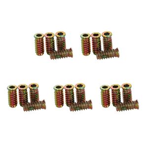 MroMax Hex Threaded Inserts M8 Internal Threads Hex Drive with Flanged 25mm Length Screw in Nut Threaded Wood Inserts Metric,Carbon Steel Furniture Bolt Fastener Connector for Soft Wood 30pcs