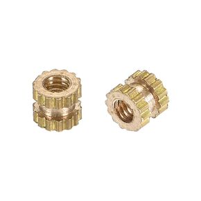 uxcell Knurled Insert Nuts, M2 x 3mm(L) x 3.5mm(OD) Female Thread Brass Embedment Assortment Kit, 50 Pcs