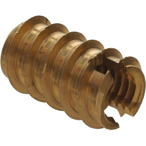 3019 1/4-20-Inch Brass Wood Insert, 20-Pack