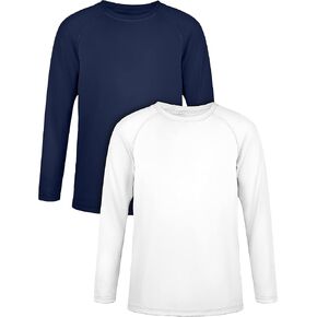 2 حزمة من القمصان الشبابية للأولاد بعامل حماية من الأشعة فوق البنفسجية 50+ Rashguard بأكمام طويلة وقمصان مناسبة للحماية من الشمس والسباحة الرياضية لركوب الأمواج للصيف في الهواء الطلق in Kuwait
