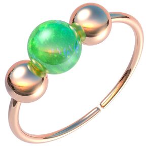 Tiny Cartilage Helix Earring - Thin Handmade 14k Rose Gold Piercing Hoop With a White 3mm Opal - Hypoallergenic 20 gauge 8mm Piercing Jewelry