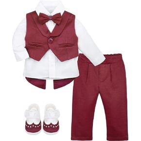 Lilax Baby Boy Gentleman Tuxedo Outfit Infant 4 Piece Set