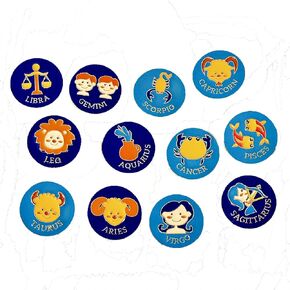 12pcs Cartoon Star Sign Enamel Brooch Pin Set Zodiac Sign Lapel Pins for Backpacks Jackets Hat Jewelry DIY Accessories
