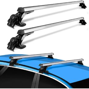 Roof Rack Cross Bars Universal, 48" Aluminum Roof Rack Crossbars Luggage Rack Cargo Rack, Fit For Most Vehicle Wagon Car-Without Roof Side Rail-1 Pair, Bike Kayak Canoe Snowboard,168lbs /76kg Capacity