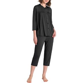 Latuza Women's Bamboo Viscose Button Down Capri Pajamas Set