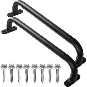17 Inch Black Playground Handles Metal Set of 2 - Playset Safety Handles, Swing Sets Accessories Grab Handle, Indoor Kids Climbing Monkey Bar for Playhouse, Treehouse, Jungle Gym