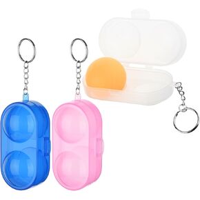 Cosmos 3 Pcs Table Tennis Ball Protective Case Ball Holder Ping Pong Ball Carry Box Portable Table Tennis Ball Storage Box with Keychain for Ping Pong Container Ball Accessories
