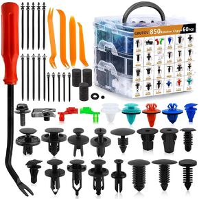Car Push Retainer Clips Plastic Rivets 910PCS Bumper Clips Door Panel Trim Clip 24 Most Popular Sizes Car Body Fasteners Kit with 15 Cable Ties Fastener Remover for GM Ford Toyota Honda Chrysler Acura