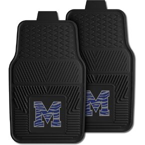 FANMATS 12775 NCAA Memphis Tigers Back Row Utility Car Mats - 2 Piece Set, 14in. x 17in., All Weather Protection, Universal Fit, Deep Resevoir Design, Molded Team Logo