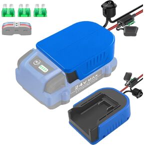 Power Wheel Adapter for Kobalt 24V Max Battery with Fuse, Power Connector for Rc Car, 14 Gauge Robotics, Rc Truck, DIY use, Work for KB624-03 KB524-03 KB424-03 KB224-03 Battery