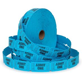 Raffle Tickets - Admit One Single Roll - Roll of 2000 Raffle Tickets (Blue)
