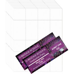 Mr-Label 210GSM Heavyweight Printable Raffle Tickets with Tear-Away Stubs, Micro-Perforated Cardstock, Laser/Inkjet, for Raffle and Event Tickets (2-1/8" x 5-1/2", 50 Sheets 400 Tickets)