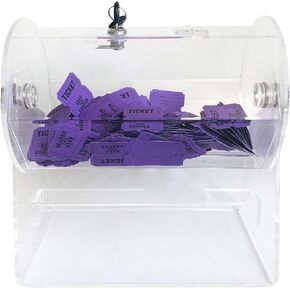 Yuanhe Deluxe Acrylic Raffle Ticket Drum,Spinning Drum,Hand Crank Wheel Spinner Lottery Machine, (Small-Holds 2000 Tickets)
