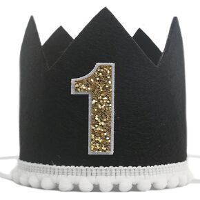 Baby 1st Birthday Crown - First Birthday Boy Party Headwear，Unique 1st Birthday Hats For Boys，Kids 1st Birthday Party Supplies，1st Birthday Cake Smash Props
