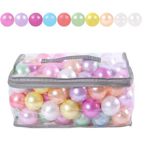 STARBOLO Ball Pit Balls Pack of 100 - Pearl 6 Colors BPA&Phthalate Free Non-Toxic Crush Proof Play Balls Soft Plastic Balls for 1-5Years Old Toddlers Girl Kids Birthday Pool Playpen Tent Party