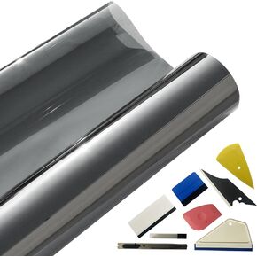 15% VLT Window Tint Film 2 PLY Carbon Film 40" x100FT Window Film & 8 x Installation Tools,Fit Privacy, UV Protection, Scratch & Heat Resistant - Blackout Shade for Car Windows or Home Blocks