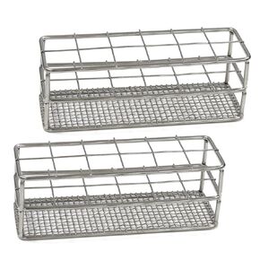 12-Hole Stainless Steel Test Tube Holder Rack 2pcs, Suitable for Test Tube Diameter Below 25 mm,4050.4628.2.