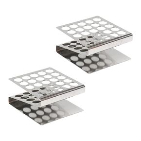 12-Hole Stainless Steel Test Tube Holder Rack 2pcs, Suitable for Test Tube Diameter Below 25 mm,4050.4628.2.